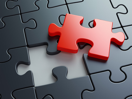 69437847 - missing puzzle piece. business creativity teamwork and solution concept. 3d illustration